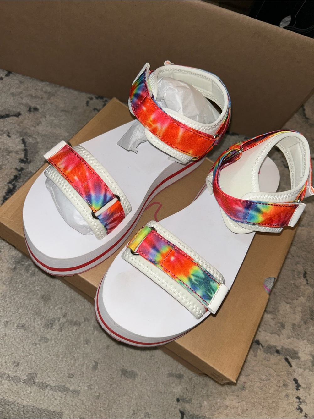 Sugar Z-Bright Tie Dye Platform Sandals